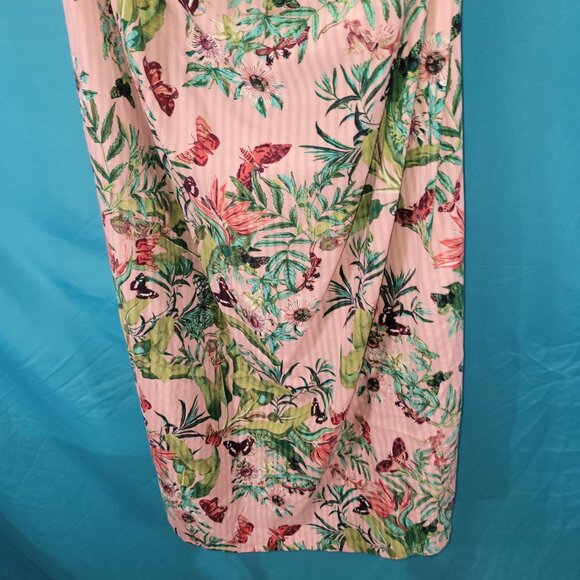 H&M Floral Tropical Print Midi Dress With Adjustable Straps Size S 100% Cotton W - Picture 3 of 9